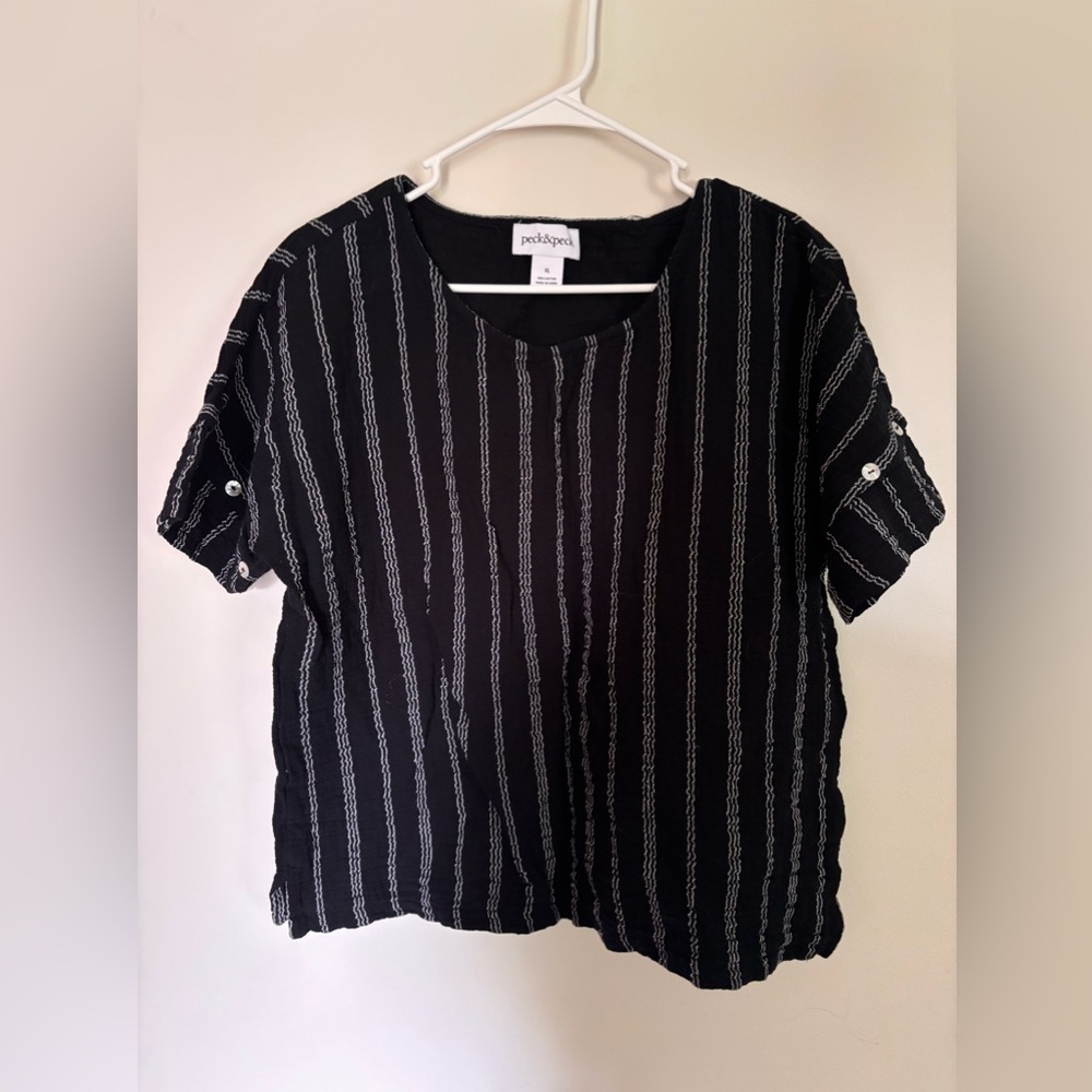 Peck peck short sleeve blouse
